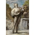thumbnail image 2 of Daumier, Honore 11x14 Gold Ornate Wood Framed with Double Matting Museum Art Print Titled - The Troubadour, 2 of 4
