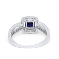 thumbnail image 4 of Dazzling Split Shank Ring Blue Sapphire CZ 925 Sterling Silver Size 5, 4 of 6
