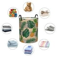 thumbnail image 4 of Fuzoiu Pineapples Palm Leaves Print Circular Hamper,Laundry Basket with Handle,Collapsible Laundry,Dirty Clothes Storage Basket,for Bedroom Bathroom Dorm Living Room-, 4 of 6