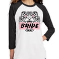 thumbnail image 2 of Tiger Bride Three-Quarter Raglan Sleeve Baseball Shirt Unisex X-Small White/Black, 2 of 5