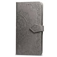 thumbnail image 1 of Suitable For IPhone14 max Datura Embossed Leather Case Card Mobile Phone Leather Case Gray, 1 of 2