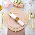 thumbnail image 6 of 350 PCS Pink and Gold Plastic Plates Plastic Dinnerware Set for 50 Guests 100 Disposable Plates 150 Sierwares 50 Cups 50 Napkins for Party Wedding Graduation, 6 of 14