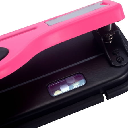 Officemate OIC 3-Hole Punch, 12 Sheet Capacity, Pink (08901)