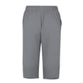 thumbnail image 4 of Gray Women's Shorts, Women'S Knee Length Short Pants Ladies Loose Drawstring Casual Solid Color Shorts,Women's Shorts 3XL, 4 of 5