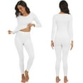 thumbnail image 3 of COMFREE Thermal Underwear for Women Long Johns Set Crew Neck Long Sleeve Suit Thin Base Layer Top and Bottom, 3 of 6