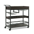 thumbnail image 3 of Utopia Alley Bar Cart for Home, 3 Tier Wine Cart with Wheels Bar Serving Carts on Lockable Wheels with Handle, Kithcen Island Cart with Wine Rack and Glass Holder for Living/Dining Room, Kitchen, 3 of 12