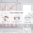 thumbnail image 6 of Pink Cherry Blossom Shower Curtain, Japanese Sakura Floral Shower Curtain Set, Plant Flower Cherry Shower Curtains for Bathroom, Waterproof Fabric with 12 Hooks, 72 x 72 Inches, 6 of 6