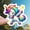 1pcs, variant on Dabbing Rainbow Unicorn Horse Unicorn Rainbow Colorful Horse Fantasy Romance Sticker