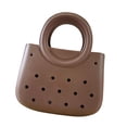 thumbnail image 3 of Bolsa de playa para mujeres Impermeable para el agua Pequeña bolsa Multipropósito de almacenamiento de verano con agujero Marrón, 3 of 8