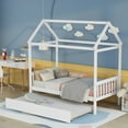 thumbnail image 6 of Maritcute House Floor Twin Bed Frame With Roof, Pine Solid Wood Platform Bed With 72.5"Hx38.5"Wx6"H Slide Twin Bed, House Bed, Floor Bed For Boys Girls Bedroom, 6 of 9