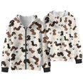 thumbnail image 4 of Uorisanigo Kids Full Zip Hoodies Lightweight Sweatshirt Fluffy Furry Pullover Tops Fashion Dachshund Paw Oversized Outwear Coat Long Sleeve Hooded Hoodie for Boys & Girls, 4 of 7