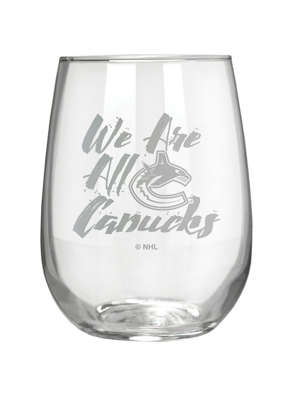 Vancouver Canucks Etched 17oz. Rally Cry Stemless Wine Glass