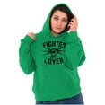 thumbnail image 3 of Fighter Not a Lover Muay Thai Athlete Unisex Plus Fleece Graphic Hoodie Brisco Brands 3X, 3 of 5