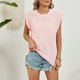 thumbnail image 2 of cfhntfmh Summer Tops for Women Cutout Comfy Round Neck Shirts Loose Cap Sleeve Lounge Plain Tank Tee Shirts, 2 of 7