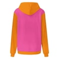 thumbnail image 5 of miqiqism Women Colorblock Oversize Hooded Sweatshirts Fashion Long Sleeve Pullover Tops Casual Drop Shoulder Loose Tops Outfit,T01_Hot Pink,Large, 5 of 7