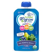 Go & Grow by Similac Pouches with OptiGRO™, Pear, Blueberry, Spinach Puree, For 6+ Months, Organic Baby Food, 4 ounces