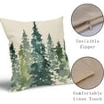 thumbnail image 2 of Watercolor Dark Green Teal Tree Pillow Covers 16x16 Set of 2 Rustic Nature Forest Decorative Throw Pillows Winter Christmas Outdoor Farmhouse Linen Cushion Case Decor for Sofa Couch Bed, 2 of 2