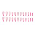 thumbnail image 5 of Fofosbeauty 24pcs Press on False Nails, Long Coffin Fake Acrylic Nails, Rose Red Glitter French White Irregular English, 5 of 9