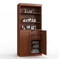 thumbnail image 4 of 100% Solid Wood 32" Bathroom Cabinet with Solid Doors, 2-Drawers and Adjustable Shelves, 4 of 7