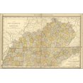 thumbnail image 1 of 24"x36" Gallery Poster, map of kentucky and tennessee 1881, 1 of 1