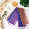 thumbnail image 3 of 3 Pieces African Bath Sponges with Ropes African Back Scrubbers African Net Sponge Smoother Long Net Shower (Purple, Blue, Coffee), 3 of 5