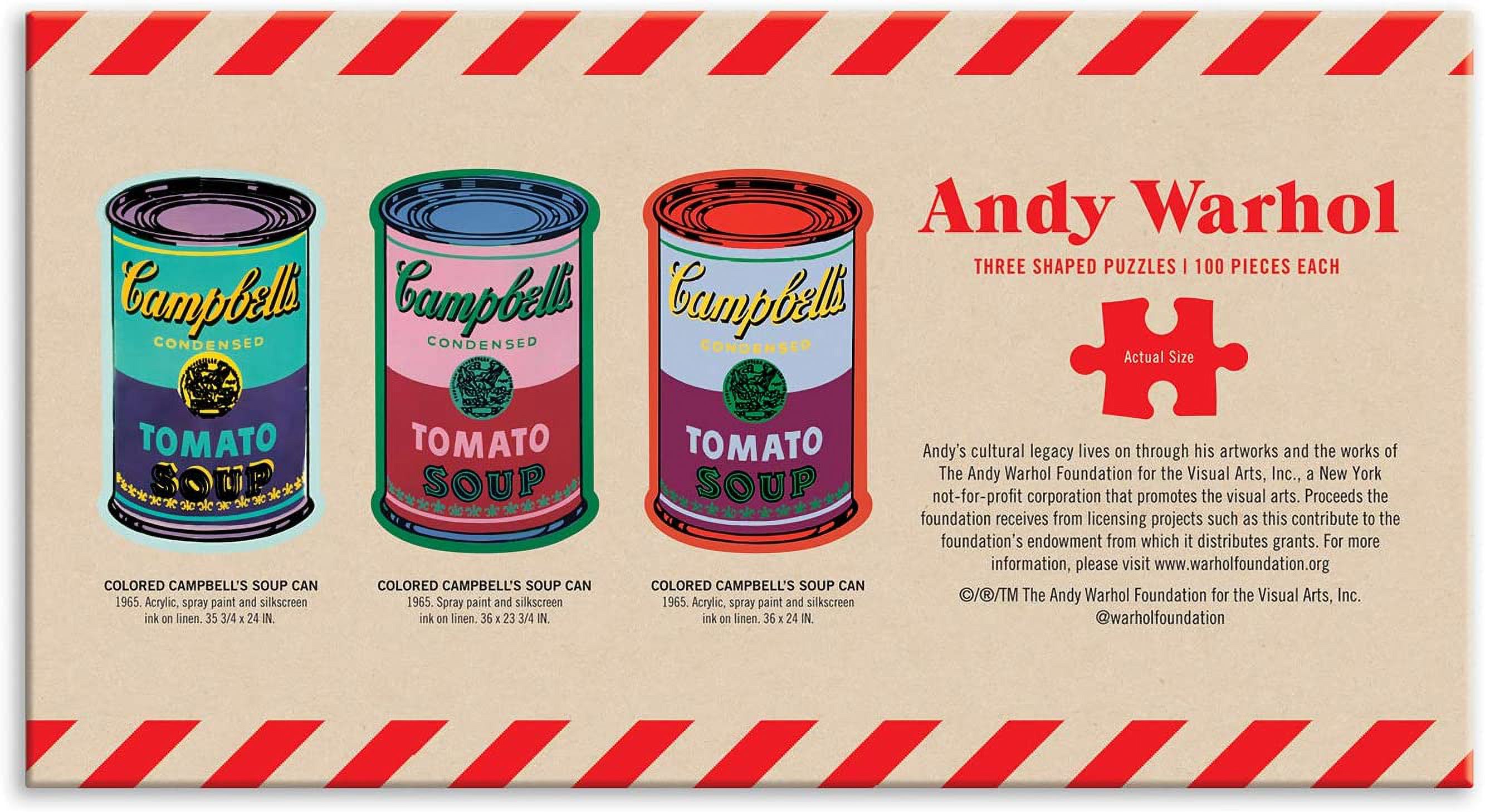 Andy Warhol Soup Cans Shaped Jigsaw Puzzles, Cardboard, Set of 3