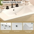 thumbnail image 5 of 60 inch Double Sink Bathroom Vanity Set, Two Separate Ceramic Sinks Vanity, Modern Bathroom Cabinet with Soft Close Drawers, Natural Wood, 5 of 7
