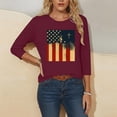 thumbnail image 4 of Wo-Fusoul T-Shirt pour Femmes, Haut à Col Rond Imprimé à Manches Trois Quarts, Chemise Décontractée à Manches 3/4, 4 of 6