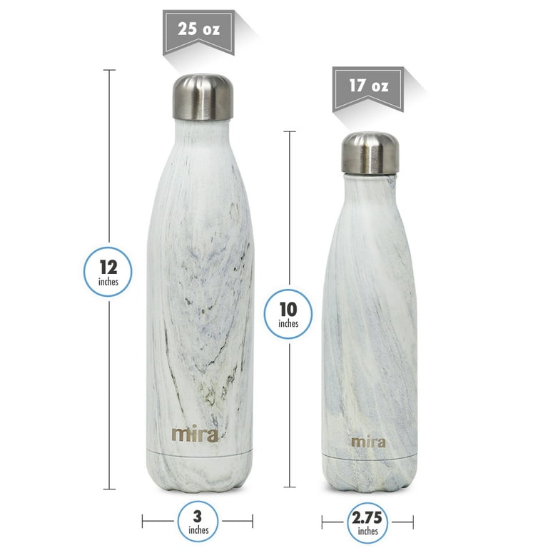MIRA Vacuum Insulated Travel Water Bottle, Leak-Proof Double Walled  Stainless Steel Sports Water Bottle, Easy to Carry Handle Strap Lid, No  Sweating, Keeps Y…