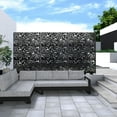 thumbnail image 6 of 72"x47" Outdoor Privacy Screen with Stand Metal Balcony Decorative Screen,Black, 6 of 7