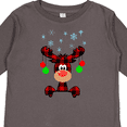 thumbnail image 4 of Inktastic Cute Flannel Reindeer with Christmas Bulbs and Snowflakes Boys or Girls Long Sleeve Toddler T-Shirt, 4 of 5
