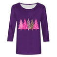 thumbnail image 4 of Craaazy Women's Shirts Christmas Printed 3/4 Sleeve Casual Tops Gifts, 4 of 5