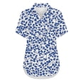 thumbnail image 6 of Womens Button Down Shirts Oversized Short Sleeve Floral Printed Blouses Casual Work Tops Drop Shoulder Outfit Clothes Button Down Shirt Women, 6 of 6