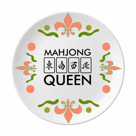 

Queen Mahjong Game Art Deco Fashion Flower Ceramics Plate Tableware Dinner Dish