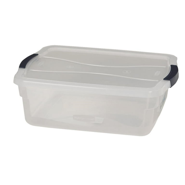 Rubbermaid Clever Store Basic Latch Storage Bin with Lid - Clear