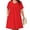 E1-Red, variant on Plus Size Short Sleeve Summer Dress for Women, Mother's Day Self-Care Gift, Red 1X Trendy Strappy Neckline Dress with Pockets for Party