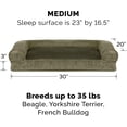 thumbnail image 2 of FurHaven Pet Products Faux Fur & Velvet Pillow Sofa Pet Bed for Dogs & Cats - Dark Sage, Medium, 2 of 6