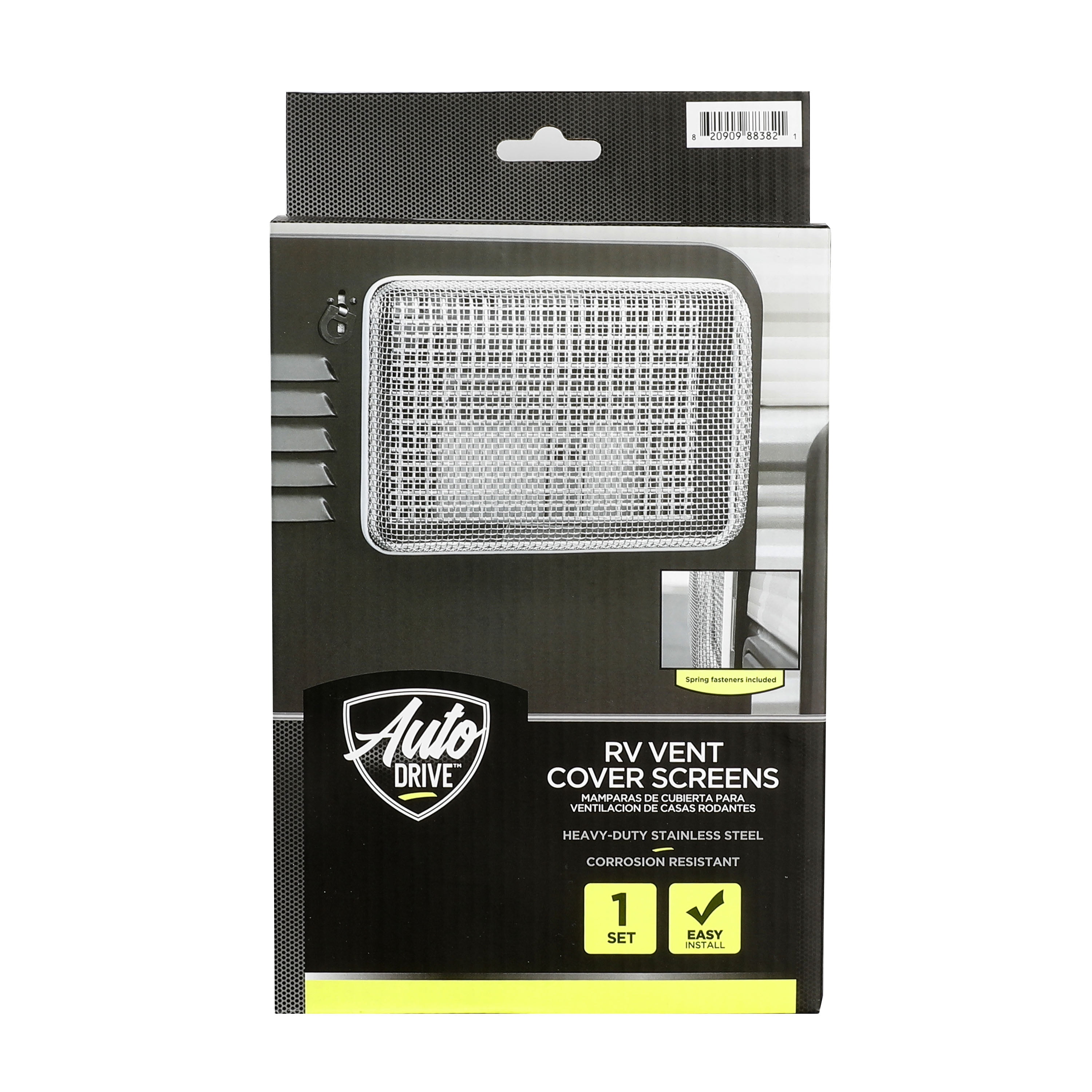 (2 pack) Auto Drive RV & All-Purpose Vent Cover Screen Set, Heavy Duty, Stainless Steel