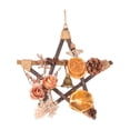 thumbnail image 2 of MMJ Christmas Decor Rattan Wreath with Dried Orange Pinecones Berries, Five-Pointed Star Hanging for Door Wall Christmas Decor 9.84x9.84in, 2 of 7