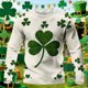 thumbnail image 4 of Ceisia Men's St. Patrick's Day Large Clover Print Waffle Knit Long Sleeve Crew Neck Casual Top Beige M Gifts, 4 of 7