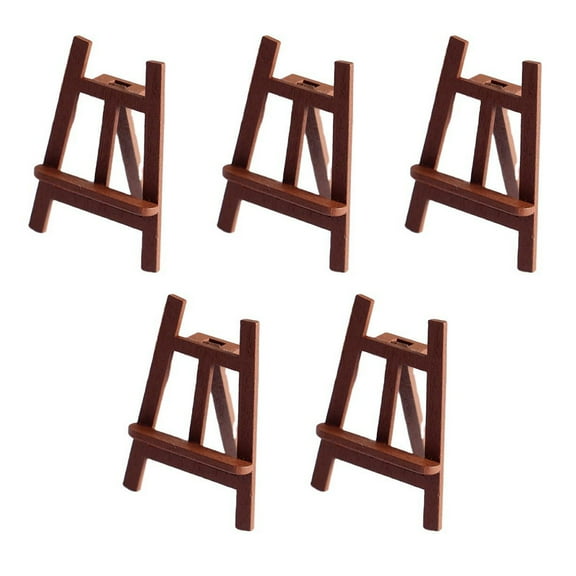 HAKIDZEL Mini Display Easel Stand Wood Mini House Easel 5 Pcs 2.2X1.6X0.2In