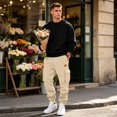 thumbnail image 5 of Resicozy Mens Fleece Cargo Sweatpants Casual Cotton Tapered Drawstring Athletic Workout Joggers Sweat Pants with Pockets Beige 2XL, 5 of 7