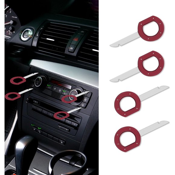 HUGFEGWE 4PCS Radio Removal Tool Kit, Car Stereo Keys, Easy Grip Handles and Stiff Blades, Car Accessories OEM Head Unit CD DVD Host Key Disassembly Tool Compatible with Audi A3, A4, CA919-136718
