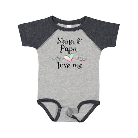 

Inktastic Nana and Papa Love Me- Heart Grandchild Gift Baby Boy or Baby Girl Bodysuit