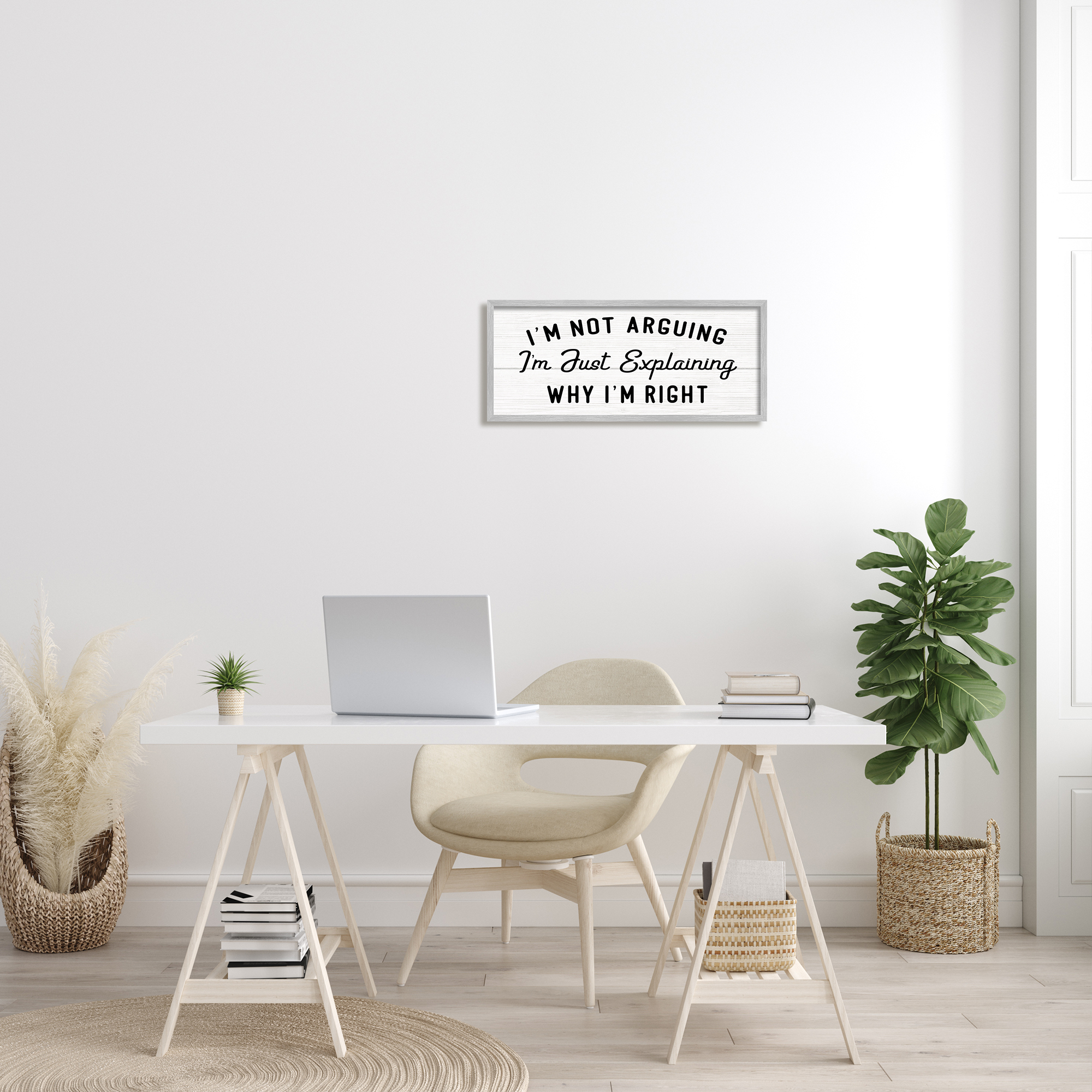 Stupell Industries Not Arguing Explaining Why I'm Right Funny Phrase, 10 x 24, Designed by Daphne Polselli