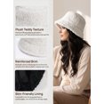 thumbnail image 5 of Deago Women Winter Bucket Hat Vintage Cloche Hats Warm Faux Fur Wool Outdoor Fisherman Cap (White), 5 of 8