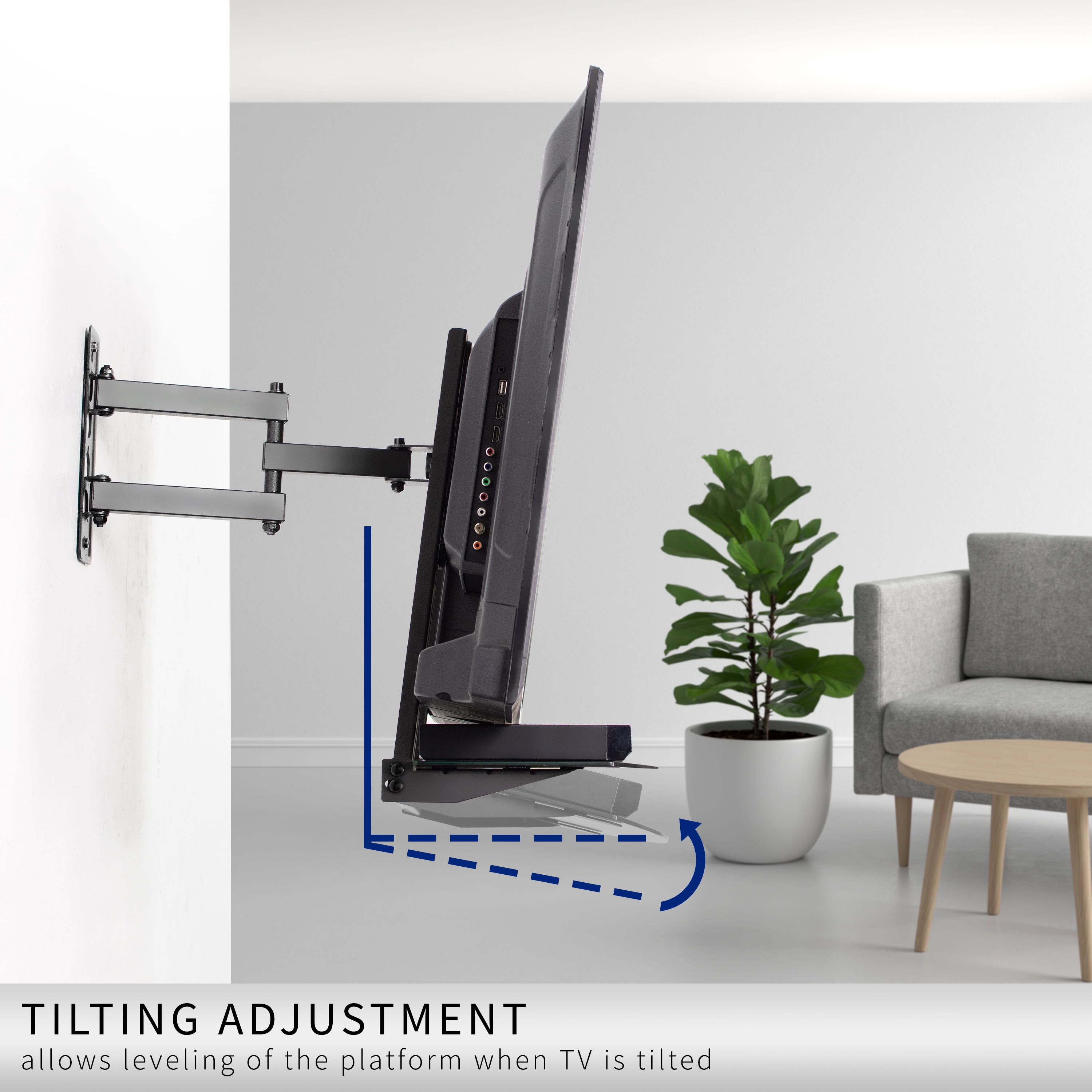 VIVO Under or Above VESA TV Wall Mount Shelving Bracket AV Component Glass Shelf