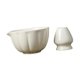 thumbnail image 5 of Cuenco de cerámica para matcha, recipiente de porcelana con pico vertedor, matcha hecho a mano blanco con soporte, 5 of 9