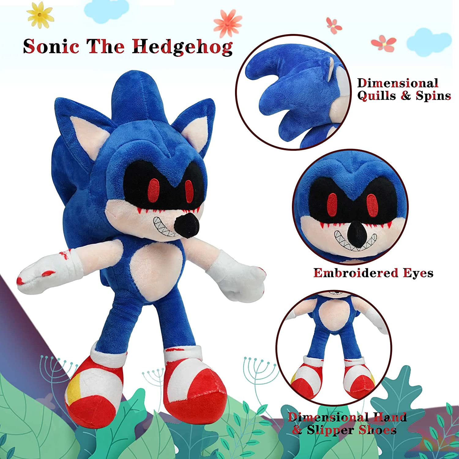 15.5 Inch Sonic Exe Plush, Evil Sonic.exe Stuffed Plush Toy, Sonic The  Hedgehog Plush Gifts for Fans (Blue) : : Toys & Games