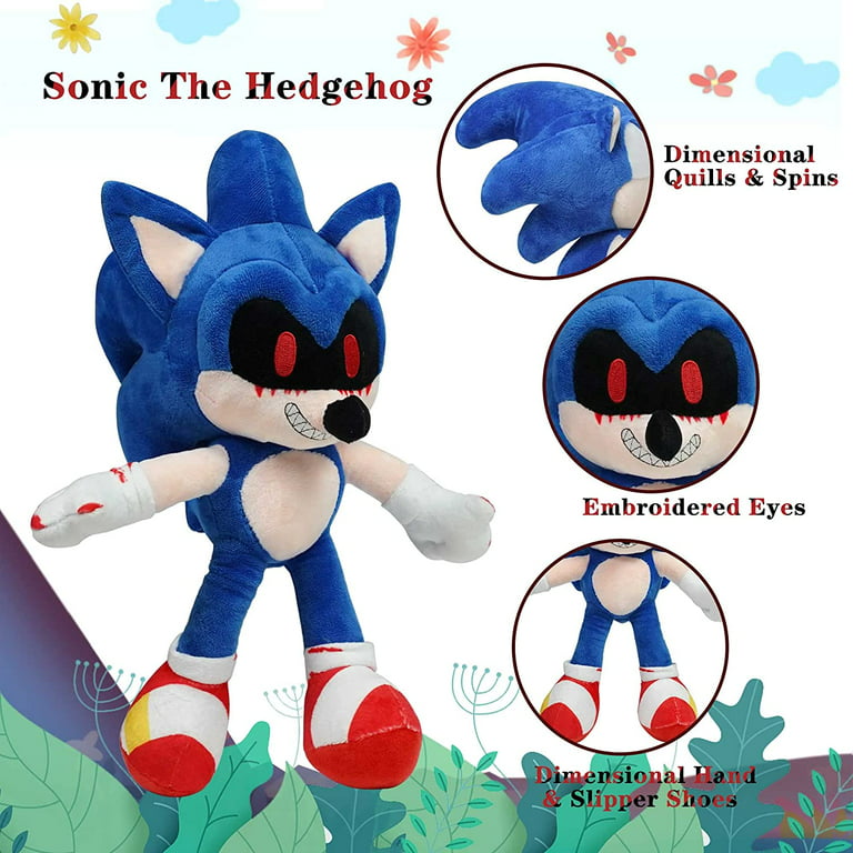 14.6 inch Blood Sonic.exe Plush Toy, Dark Sonic.exe Stuffed Animal